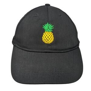 Pineapple Strapback Baseball Cap Black OS Adjustable Embroidered Cruise Club